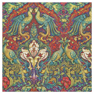 Retro Art Nouveau Påfåglar & Fåglar av Walter Cran Tyg