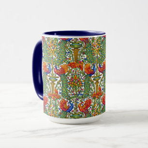 Retro Art Nouveau Påfåglar & Frukt av Walter Crane Mugg
