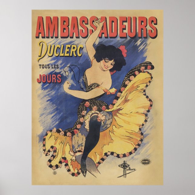 Retro Art nouveau, spanska Flamenco Dancer Poster (Framsidan)