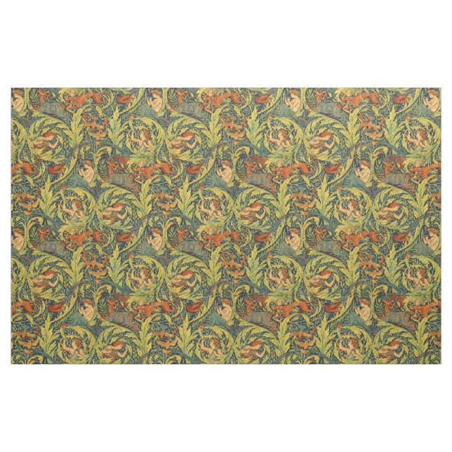 Retro Art Nouveau Trädnoter av Walter Crane Tyg (Fat Quarter)