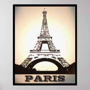Retro art vintage Paris-skydd Poster