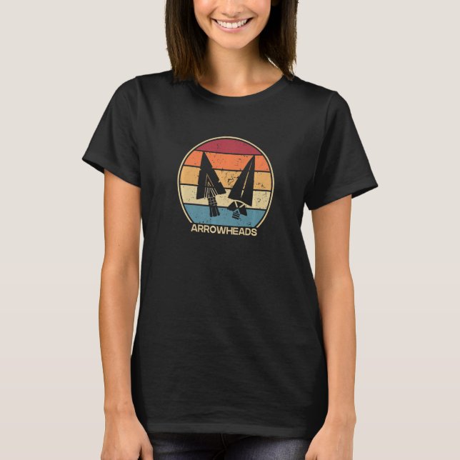 Retro Artifact Rocks Flint Hunter Arrowhead Collec T Shirt (Framsida)