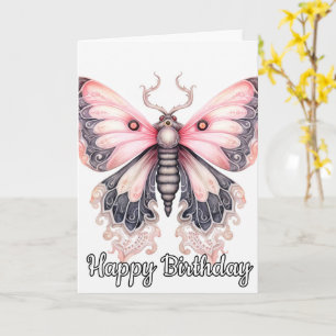 Retro Artistic Butterfly Design   Grattis på födel Kort