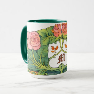 Retro Arts & Crafts eller Craftsman Blommig Friz Mugg
