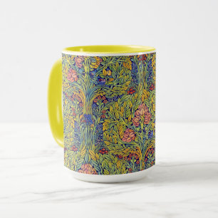 Retro Arts & Crafts stil Fåglar i Träd Mönster Mugg