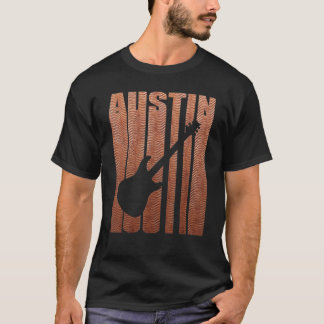 Retro Artsy Austin Vintage Music Guitar T Shirt