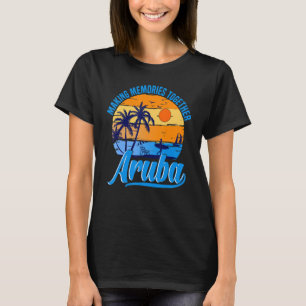 Retro Aruba Caribe Handflatan Träd, sommaruppehåll T Shirt