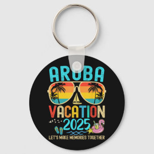 Retro Aruba Vacation 2025 som passar familjevänner Nyckelring