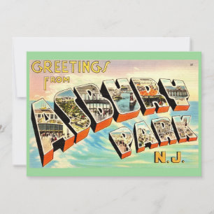 Retro Asbury Park NJ 5x7 Stor vykort