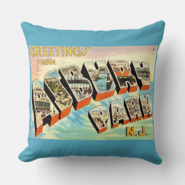  Retro Asbury Park NJ Postcard Kudde