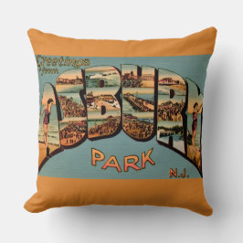 Retro Asbury Park NJ vykort Kudde