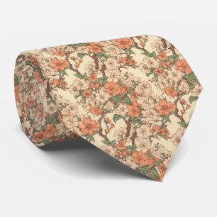 Retro Asian Blommigt Garden Neck Tie Slips