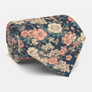 Retro Asian Blommigt Garden Neck Tie Slips