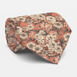 Retro Asian Blommigt Garden Neck Tie Slips