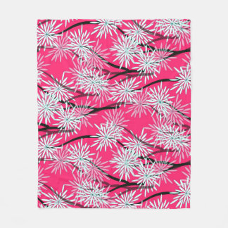 Retro Asian Blommigt Tapet. Fleecefilt