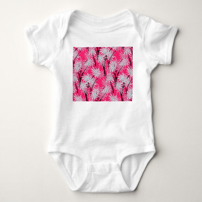 Retro Asian Blommigt Tapet. T Shirt (Framsida)