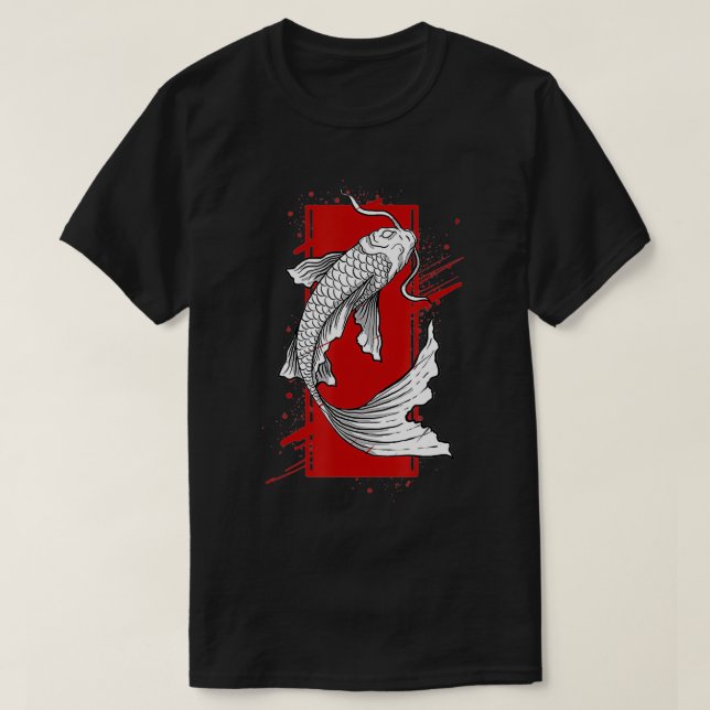 Retro Asian Koi Fish Traditional Japanes T Shirt (Design framsida)