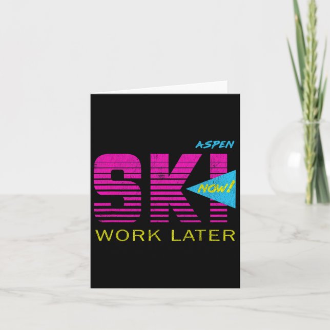 Retro Aspen 80s Colorado Skiing Tee Kort (Framsida)