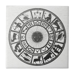 Retro astrologi - Zodiak hjul Kakelplatta