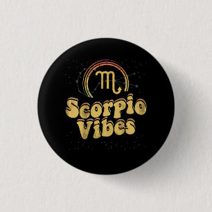Retro Astrology Zodiac Sign oktober eller november Knapp