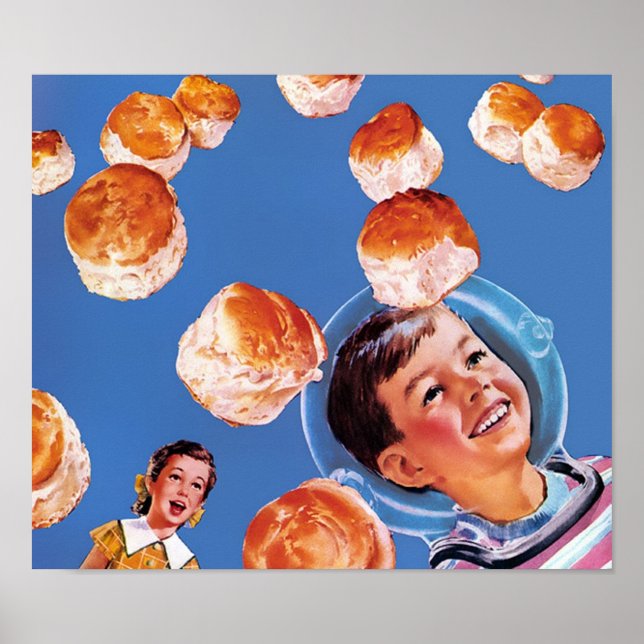 Retro Astronaut Boy Biscuits Poster (Framsidan)