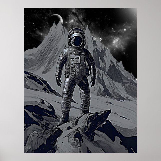 Retro Astronaut Dreamscape Poster (Framsidan)