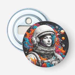 Retro Astronaut Girl Flaska-öppnare Flasköppnare