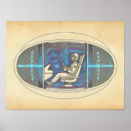 Retro Astronaut i Futuristisk UAP Poster