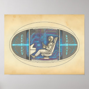 Retro Astronaut i Futuristisk UAP Poster