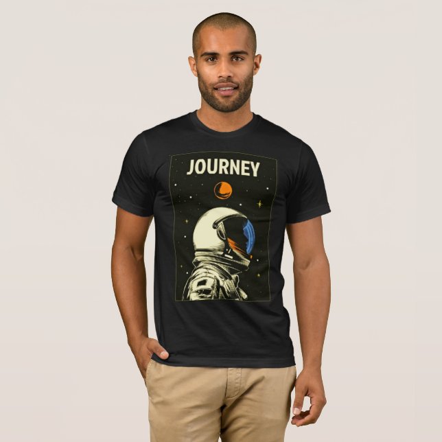 Retro Astronaut Journey T-Shirt - Utforska i Stil (Hel framsida)