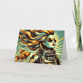 Retro-astronaut och Tillfällen av fisk Kort