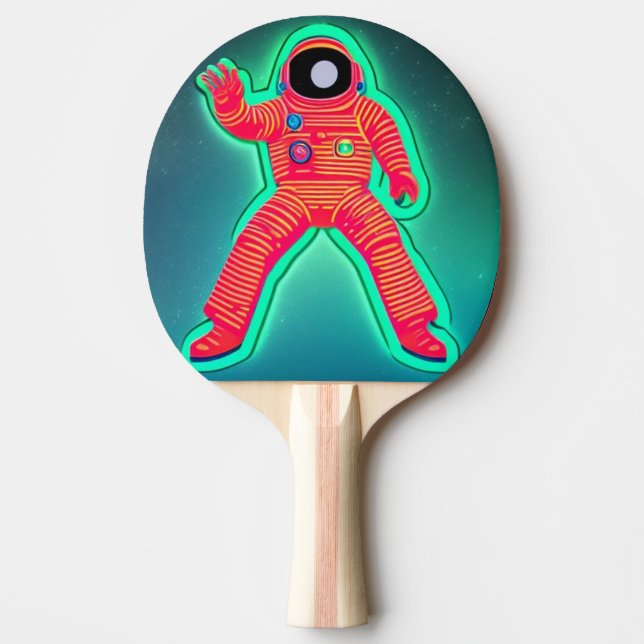 Retro Astronaut Ping Pong Paddle Pingisracket (Framsidan)