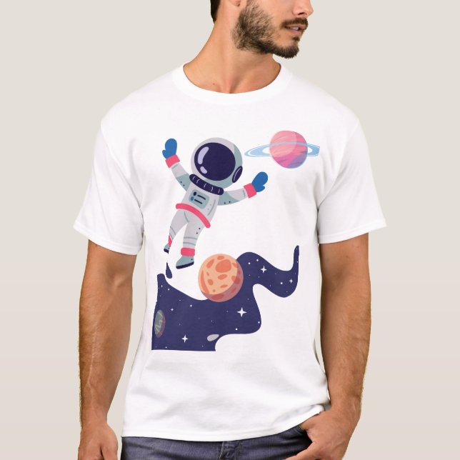 Retro Astronaut – Rymdäventyr T Shirt (Framsida)