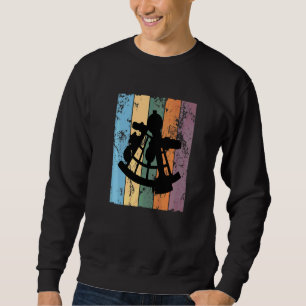 Retro Astronomi Teleskop Teodolit Astronom Lång Ärmad Tröja