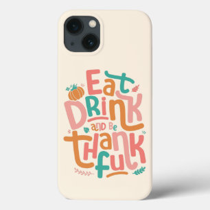 Retro Ät Drick Och Var Tacksam Glad Thanksgiving