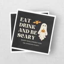 Retro Ät Drick & Var Skrämmande Kuslig Halloween