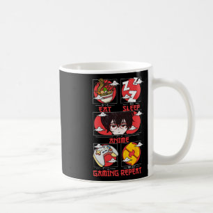 Retro Ät Sov Anime Spelande Upprepa Kawaii Anime M Kaffemugg