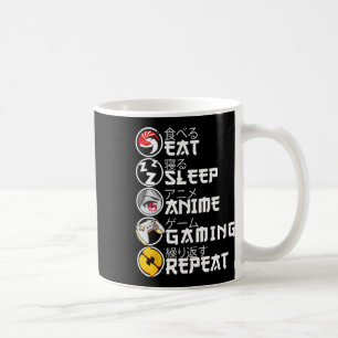 Retro Ät Sov Anime Spelande Upprepa Kawaii Anime M Kaffemugg