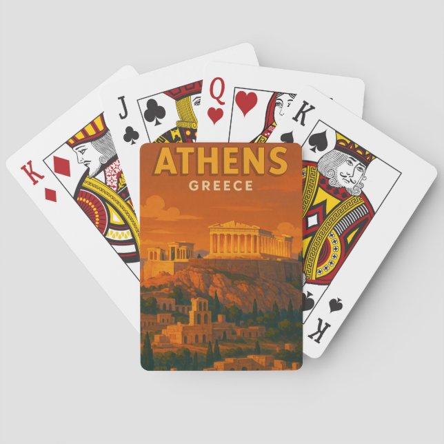 Retro Aten Grekland Resa Casinokort (Baksidan)