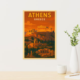 Retro Aten Grekland Resa Fototryck