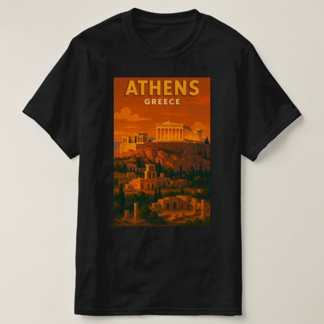 Retro Aten Grekland Resa T Shirt (Design framsida)