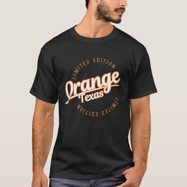 Retro Athletic Orange TX Kläder T Shirt (Framsida)
