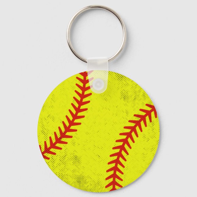 Retro Athletic Softball Fastpitch Game Day Style Nyckelring (Framsida)