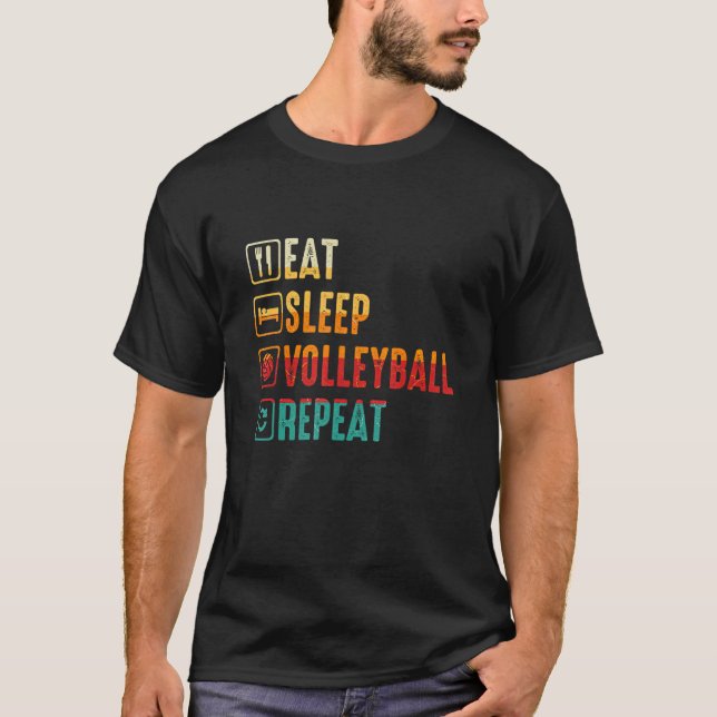 Retro Athletic Volleyball Team Sport Net Spike 50 T Shirt (Framsida)