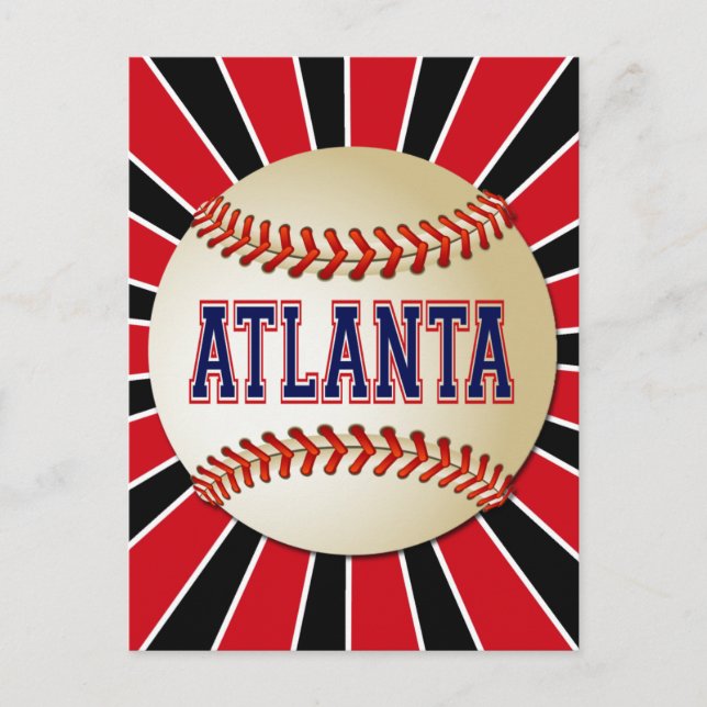 RETRO ATLANTA BASEBALL VYKORT (Framsida)