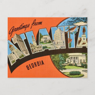 Retro Atlanta Hälsningar Vykort