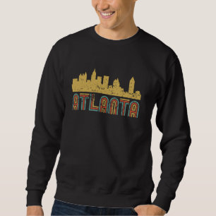 Retro Atlanta Siluett Vintage Stadspanorama Atlant Lång Ärmad Tröja
