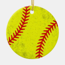 Retro Atletisk Softboll Fastpitch Matchdag Stil Julgransprydnad Keramik
