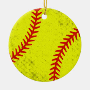Retro Atletisk Softboll Fastpitch Matchdag Stil Julgransprydnad Keramik
