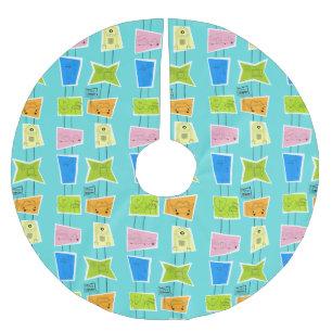 Retro atom- hötorgskonstjulgrankjol julgransmatta borstad polyester